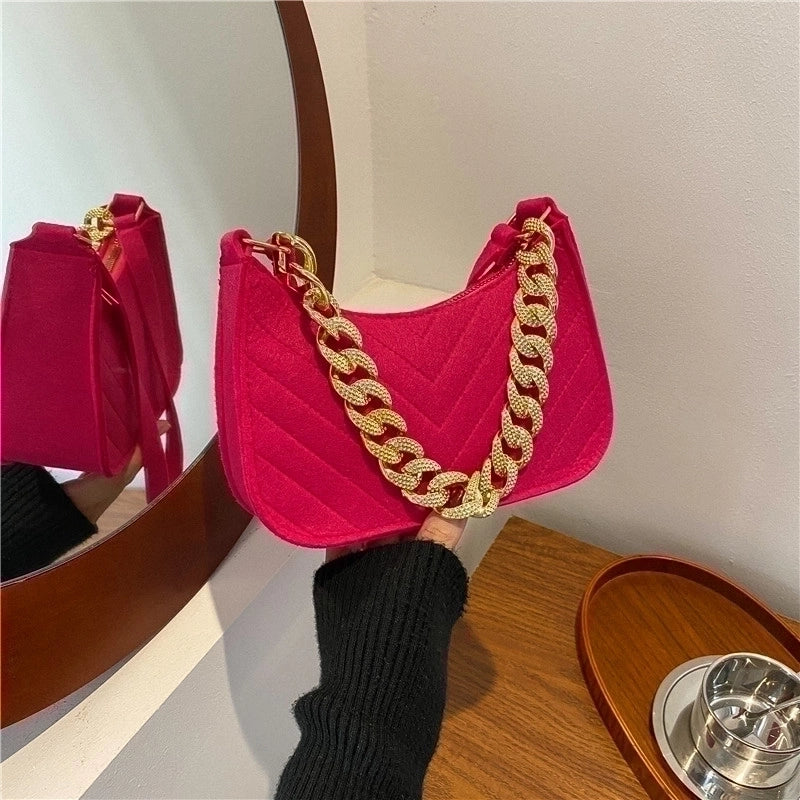Women's All Seasons Suede Fashion Underarm Bag