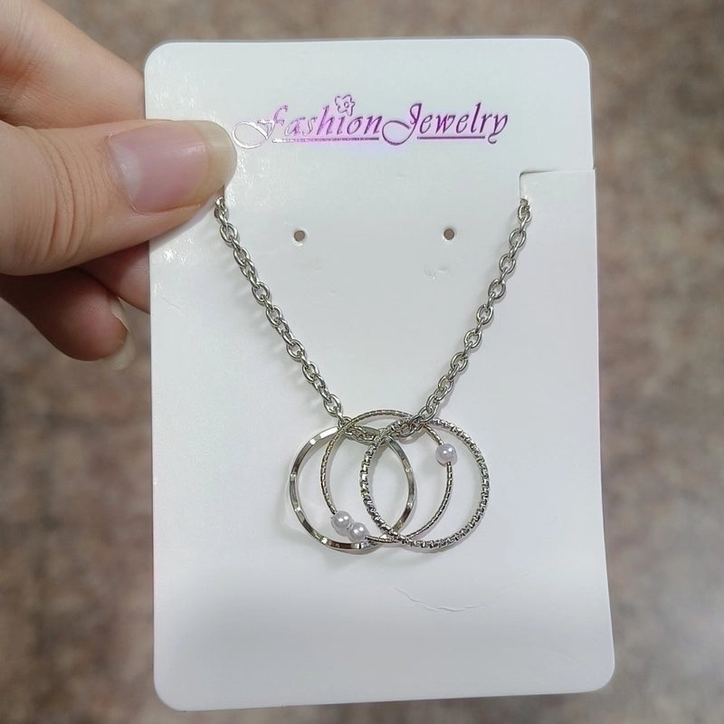 Minimalist Square Flower Bow Knot Alloy Inlay Artificial Pearls Rhinestones Women's Necklace