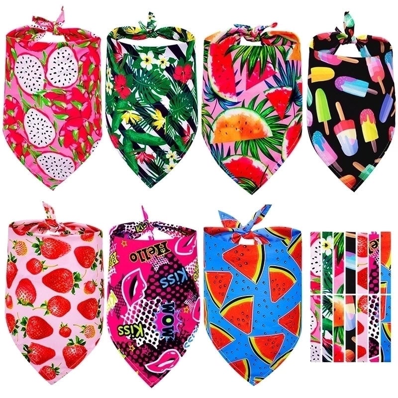 Pet Triangular Scarf Summer Fruit Series Dog Saliva Towel Large. Medium And Small Pets Bib Hot