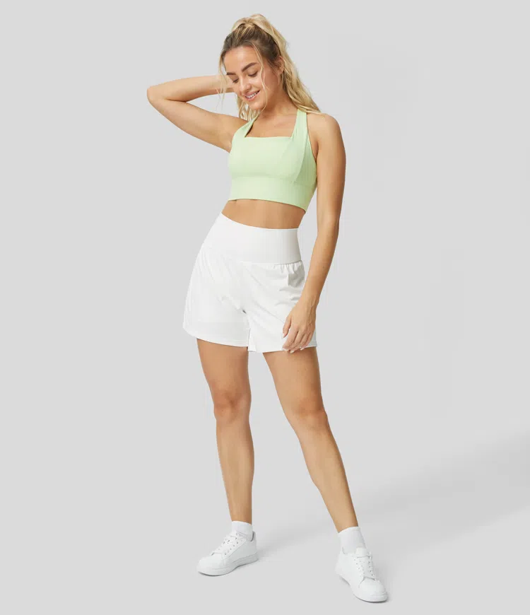 ⚡7 Packs for $24.98⚡Super High Waisted Back Pocket & Side Hidden Pocket 2-in-1 Yoga Shorts, 7/14 Color Sets