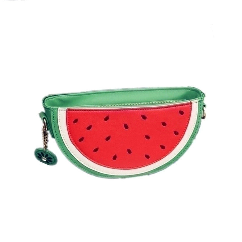 Women's Small Pu Leather Fruit Cute Oval Zipper Shoulder Bag Crossbody Bag Chain Bag