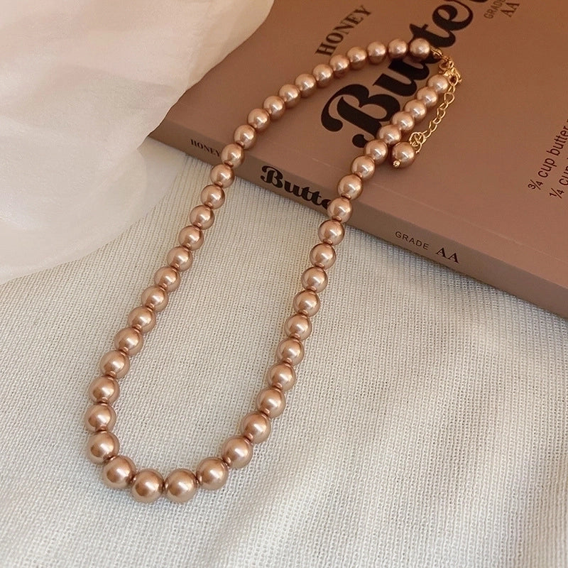 Round Pearl Plating Women's Necklace