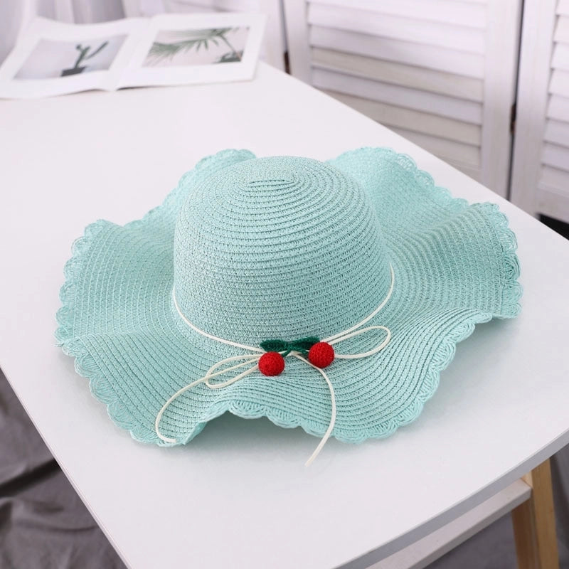 Women's Streetwear Cherry Ruffles Straw Hat