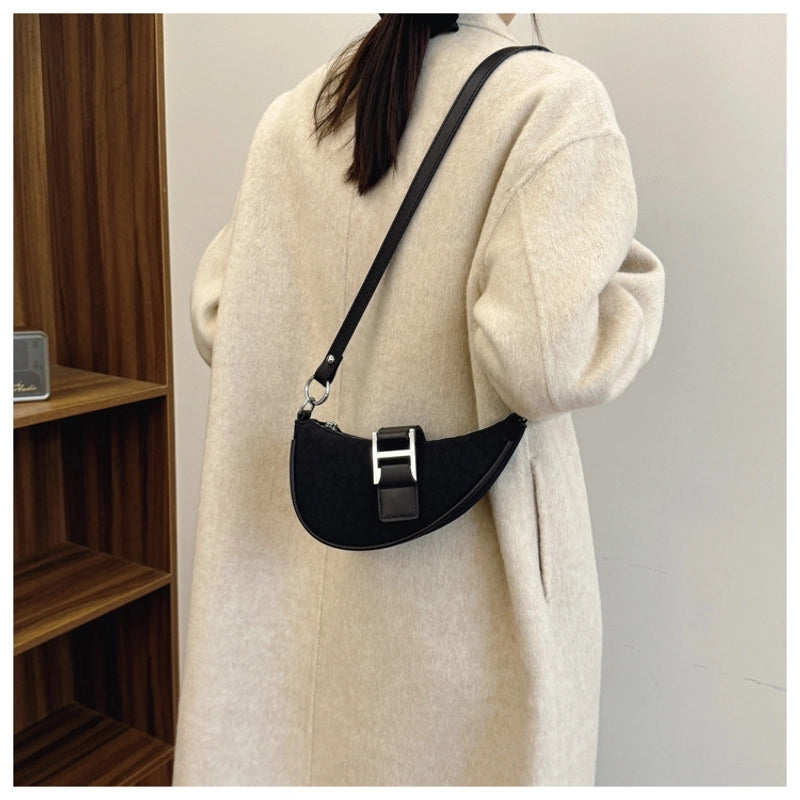 Women's Pu Leather Leopard Vintage Style Dumpling Shape Zipper Crossbody Bag Saddle Bag