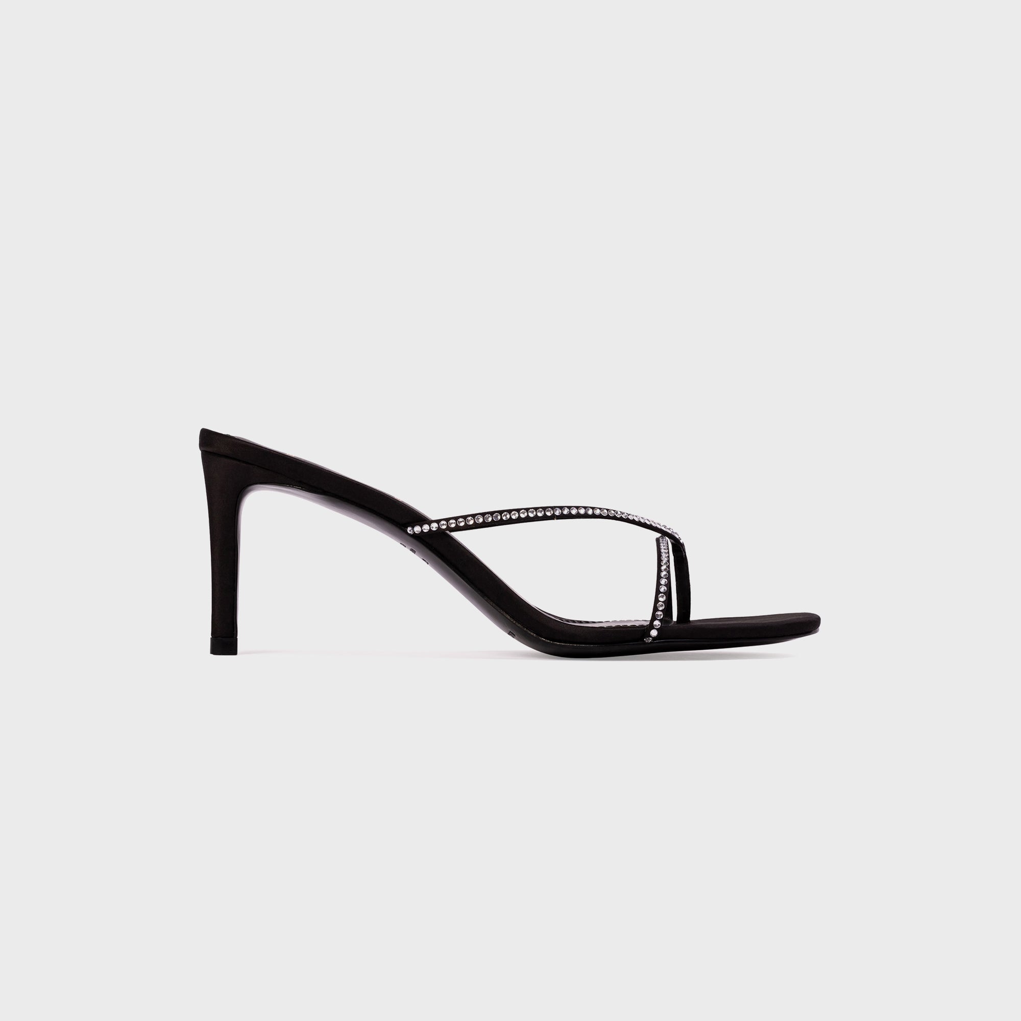 Black Suede Studio Jade 65 - Black Satin Embellished
