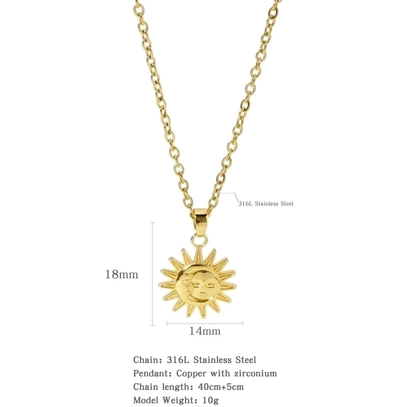 316L Stainless Steel  Copper Gold Plated Minimalist Classic Style Plating Constellation Pendant Necklace