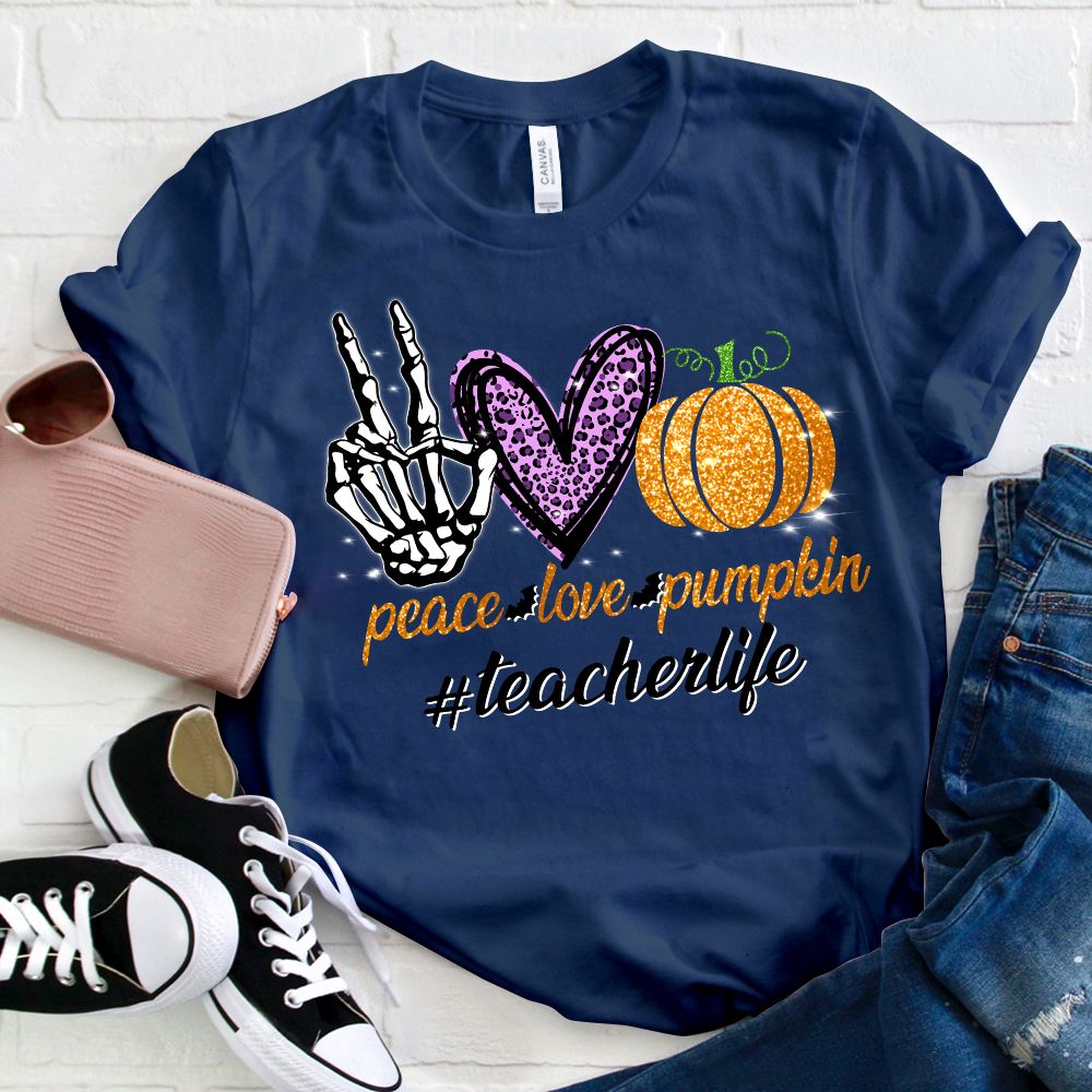 Peace Love Shining Pumpkin T-Shirt