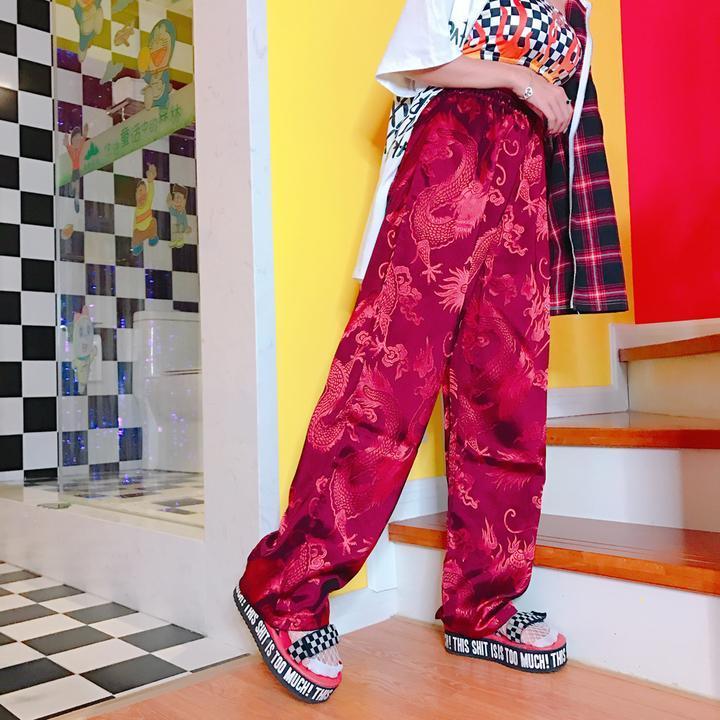 Dragon Phoenix Embroidered Trousers