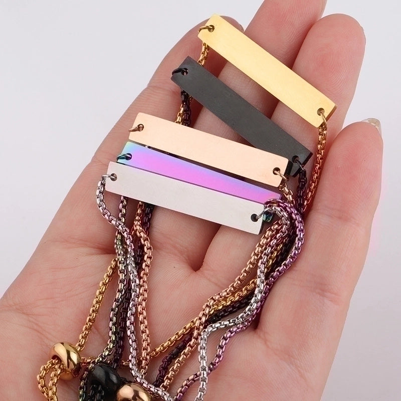 Minimalist Solid Color Titanium Steel 18K Gold Plated None Bracelets In Bulk