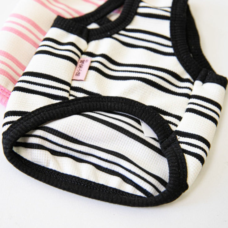 Sweet Heart Striped Dog Cat Cropped Vest