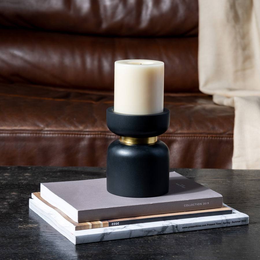 Concrete Candle Stand Medium - Black