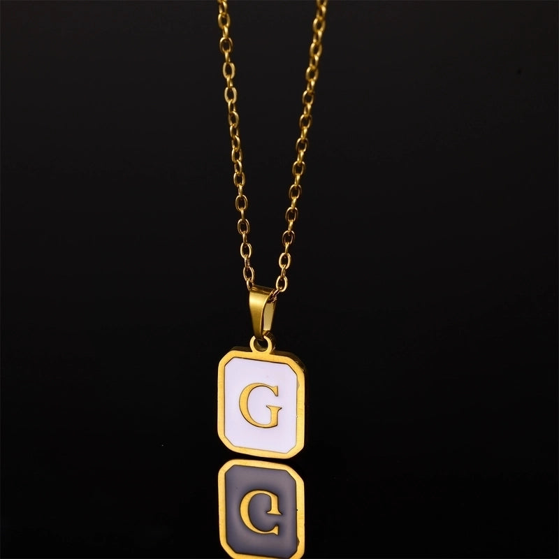 Casual Minimalist Artistic Letter Stainless Steel Plating Pendant Necklace
