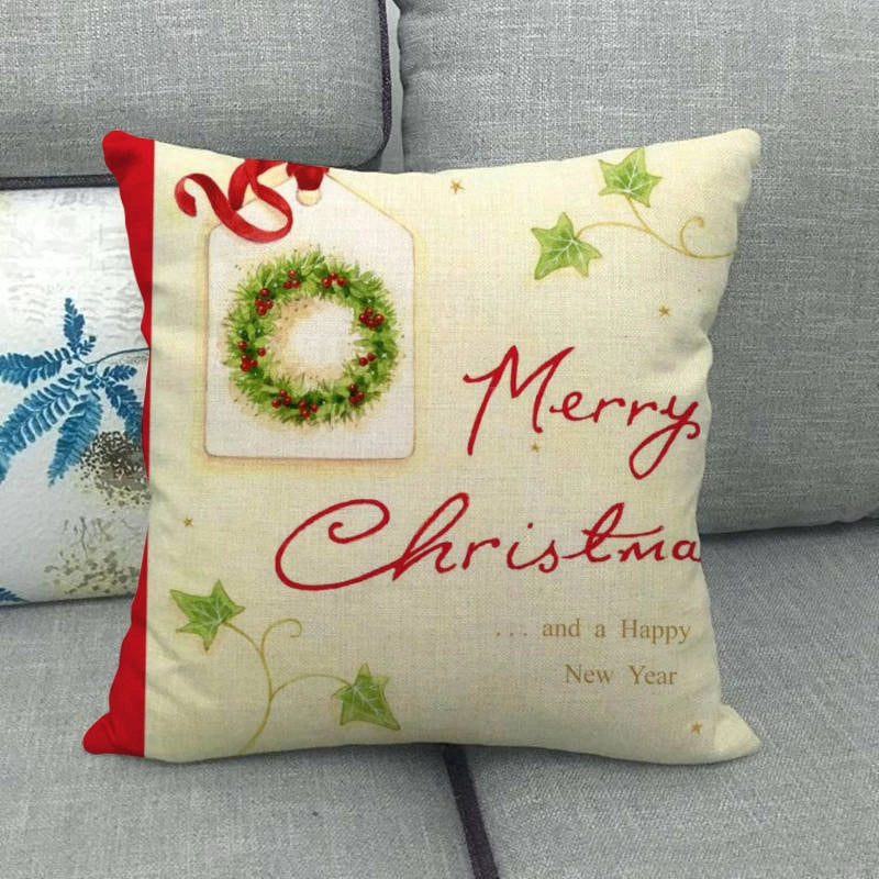 Christmas Casual Cartoon Linen Pillow Cases Couch & Sofa Decor