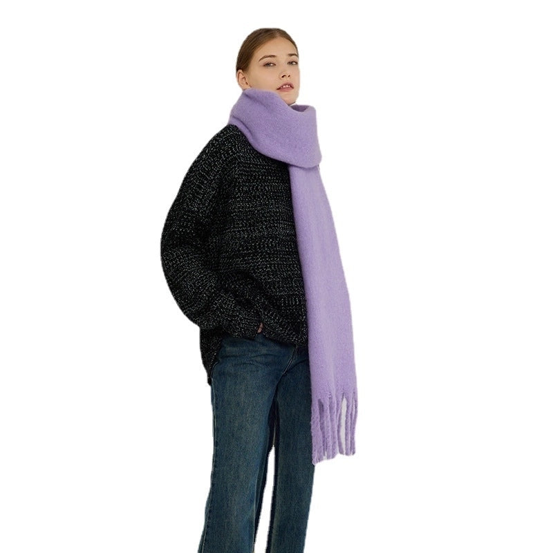 Women's Fashion Solid Color Polyester Winter Scarves
