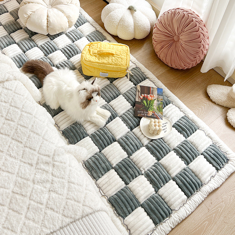 Plaid Square Pet Mat