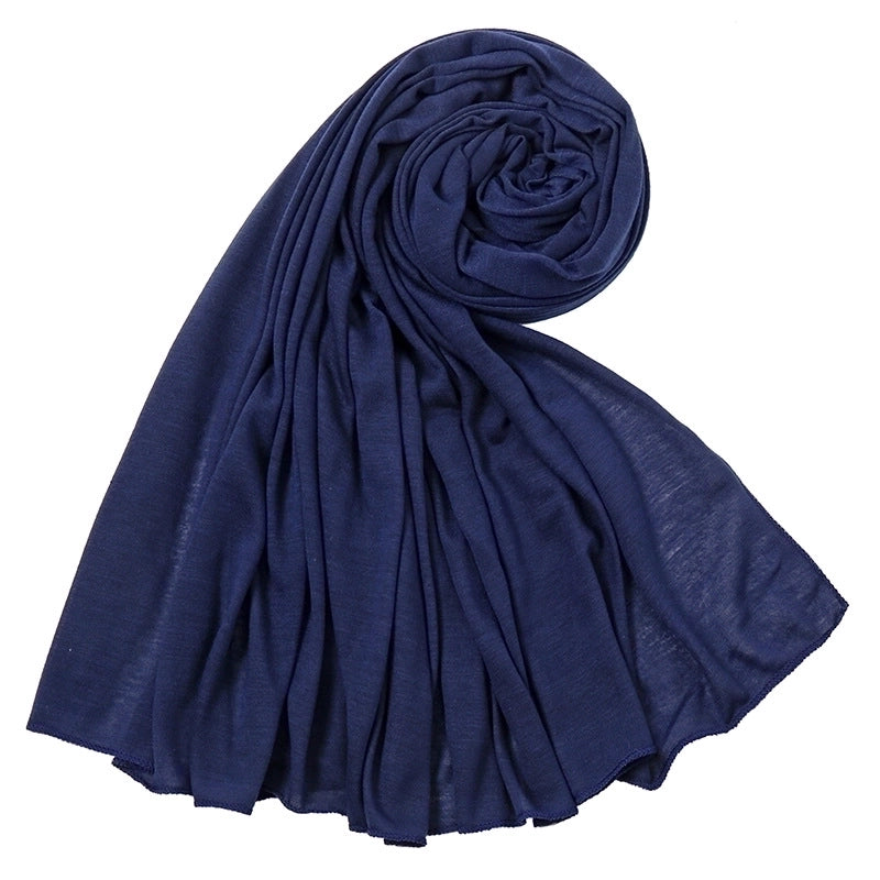 Women's Minimalist Solid Color Mercerized Cotton Winter Scarves