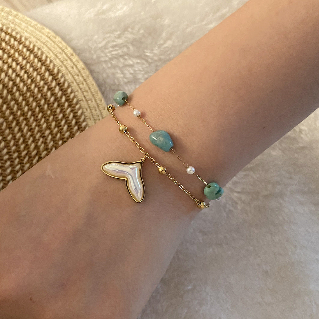Women Fashion Shell Stainless Steel Electroplating Bracelets