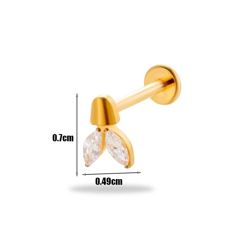 1 Piece Ear Cartilage Rings & Studs Minimalist  Flower Butterfly Pure Titanium Plating Inlay Zircon