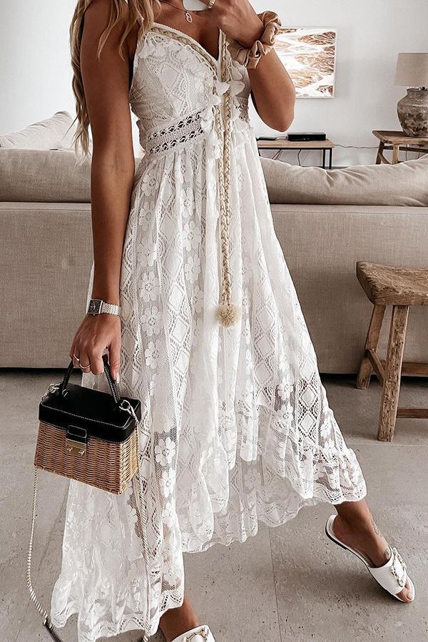 Crochet Fringe Lace Dress