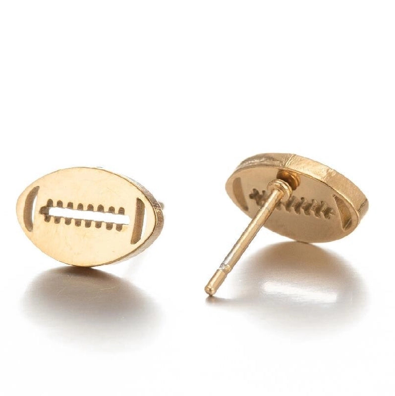 Minimalist Letter Skates Ball Stainless Steel Plating Hollow Out Ear Studs 1 Pair