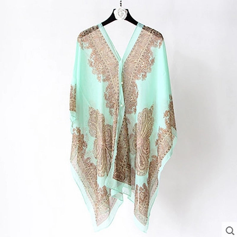 Women's Streetwear Geometric Chiffon Printing Shawl