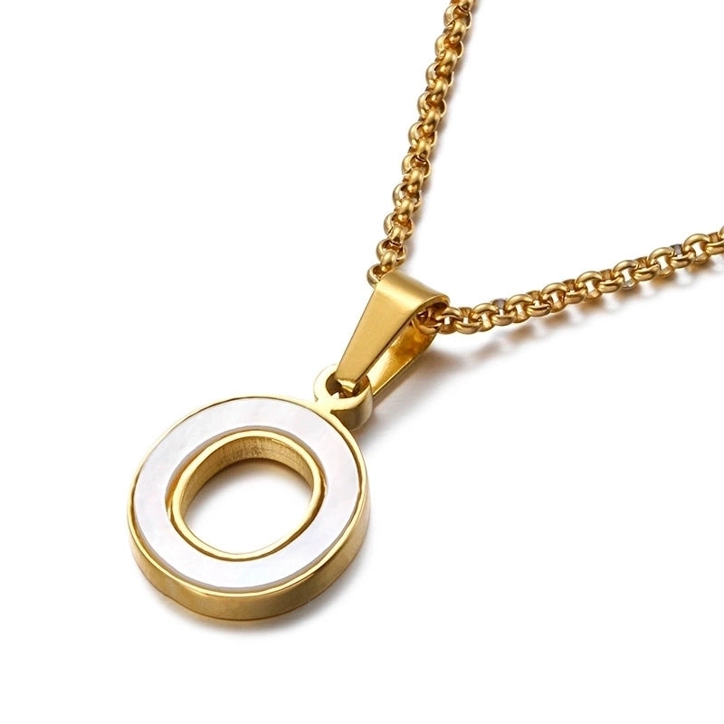 Simple Shell English Letter Titanium Steel Necklace