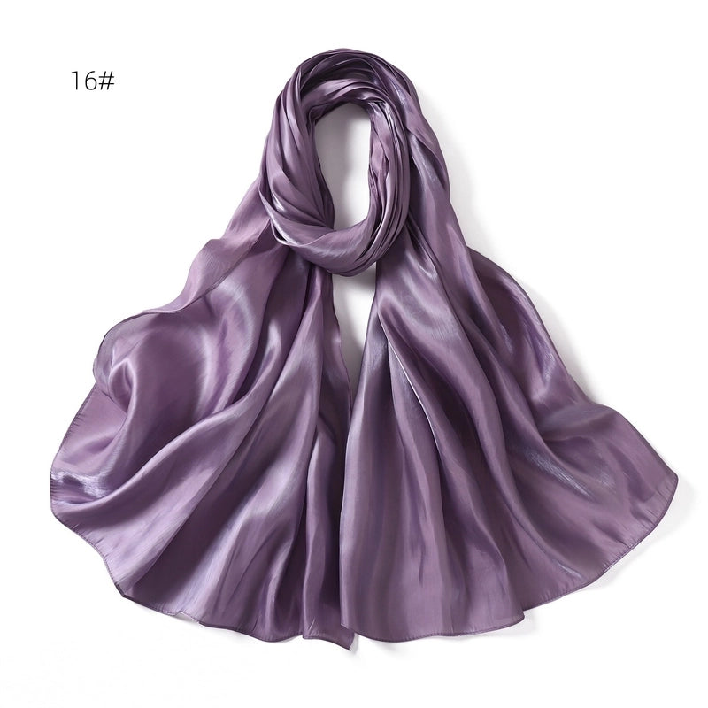 Spring And Summer New Thin Soft Shiny Satin Scarf Female Malay Indonesian Long Scarf Scarf Sun Protection Shawl