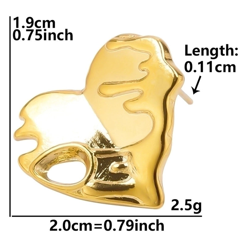 1 Pair Minimalist Heart Shape Plating 304 Stainless Steel Ear Studs