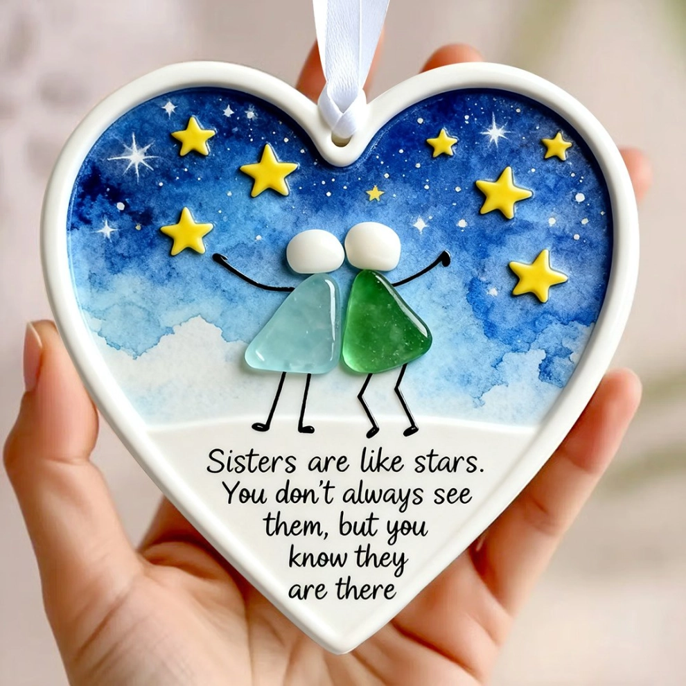 👩🏻‍🤝‍👩🏻Sisterhood Sea Glass Friendship Decor