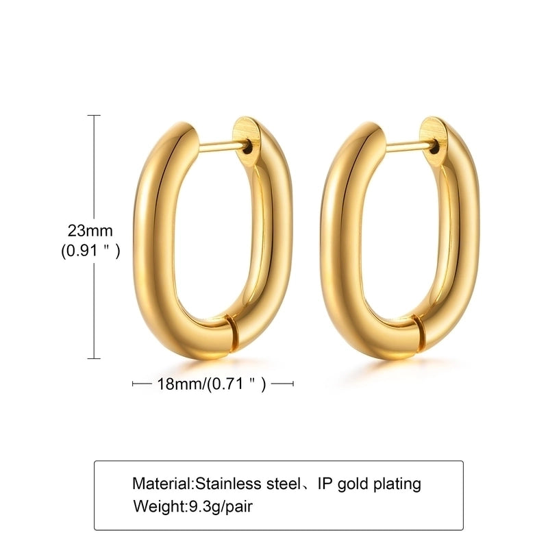1 Pair Minimalist Geometric Plating 201 Stainless Steel Gold Plated Hoop Earrings