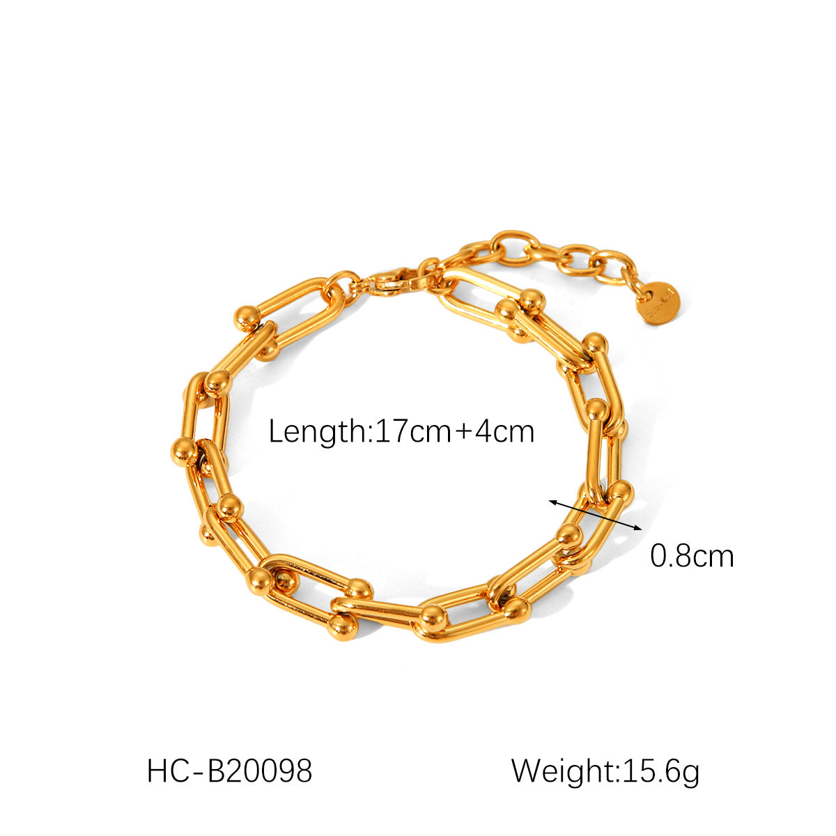 IG Style Women Chain Geometric Stainless Steel Electroplating Bracelets