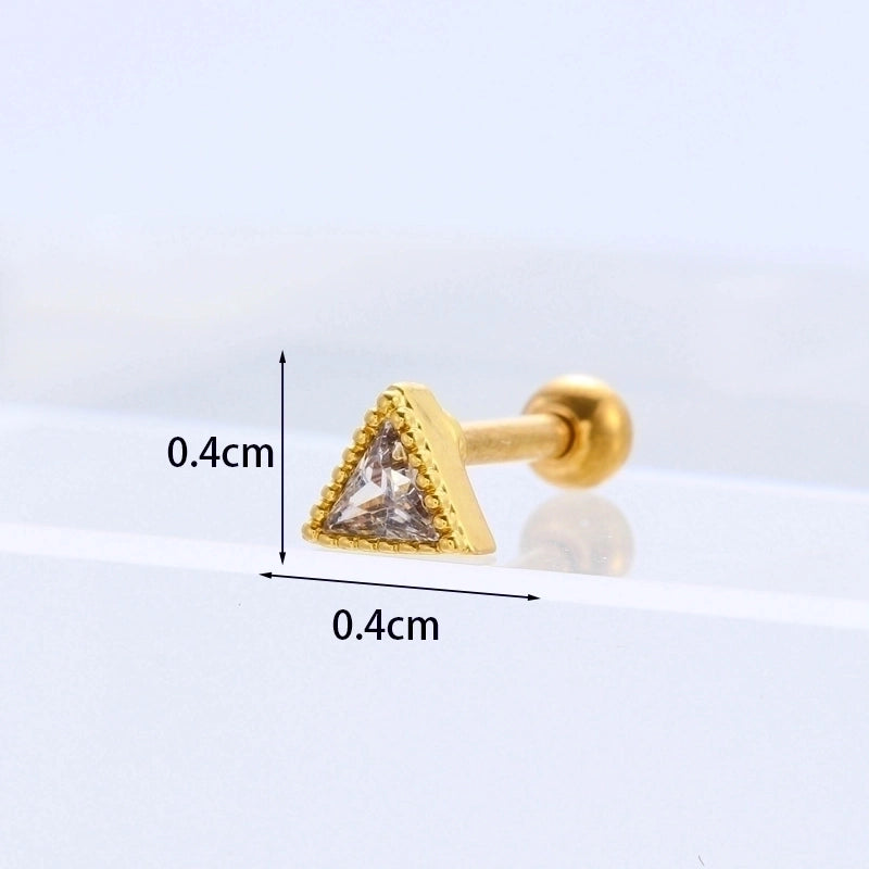 Ear Cartilage Rings & Studs Fashion Geometric Copper Plating Artificial Gemstones