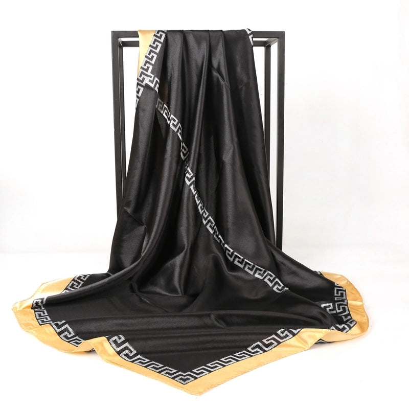 Unisex Casual Leopard Satin Printing And Dyeing Printing Dyeing Silk Scarf Kerchief Bandanas
