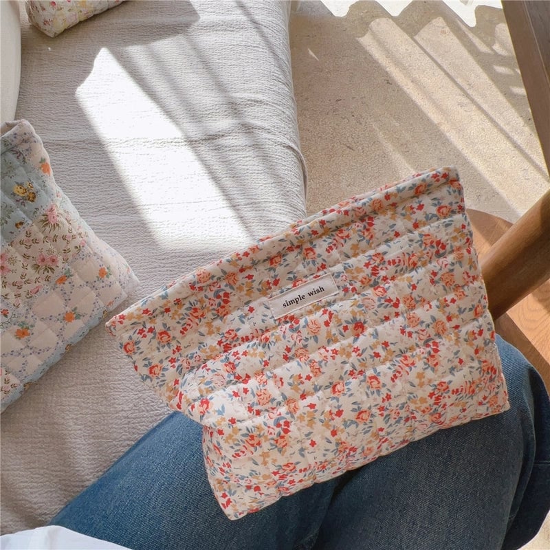 Red Small Floral Quilted Blue Floral Quilted Yellow Floral Quilted Canvas Ditsy Floral Square Clutches