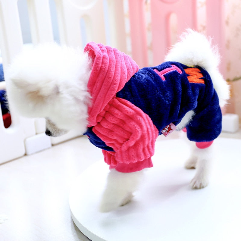 Letter Printed Warm Puppy Coat