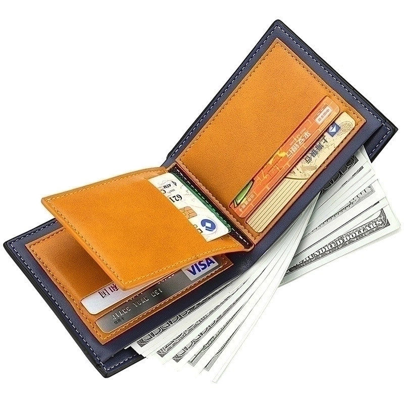Men's Solid Color Pu Leather Open Wallets