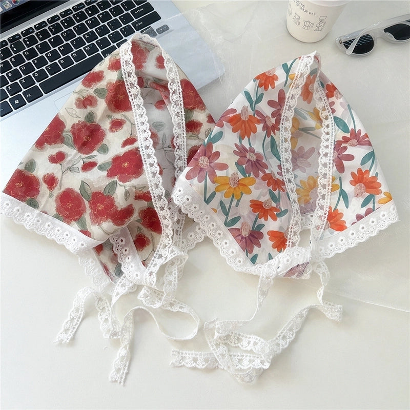 Women's Cute Sweet Lace Cotton And Linen Kerchief