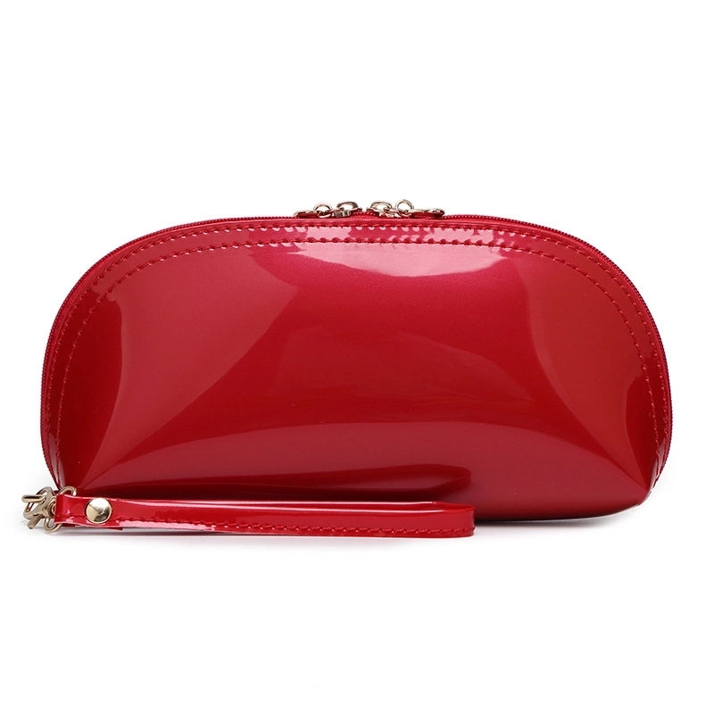 Trendy Sweet Lady Shell Shape Portable Cosmetic Bag Sequined Candy Color Glasses Case Coin Purse
