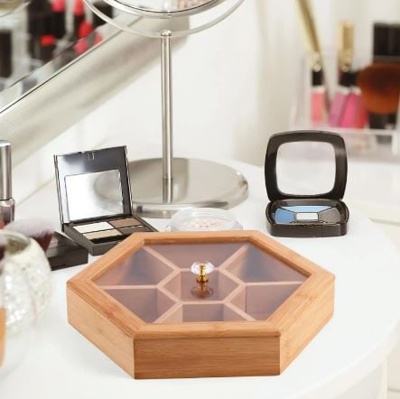 Wooden Dry Fruit Tray Living Room Coffee Table Compartment Storage Snack Candy Box Food Container