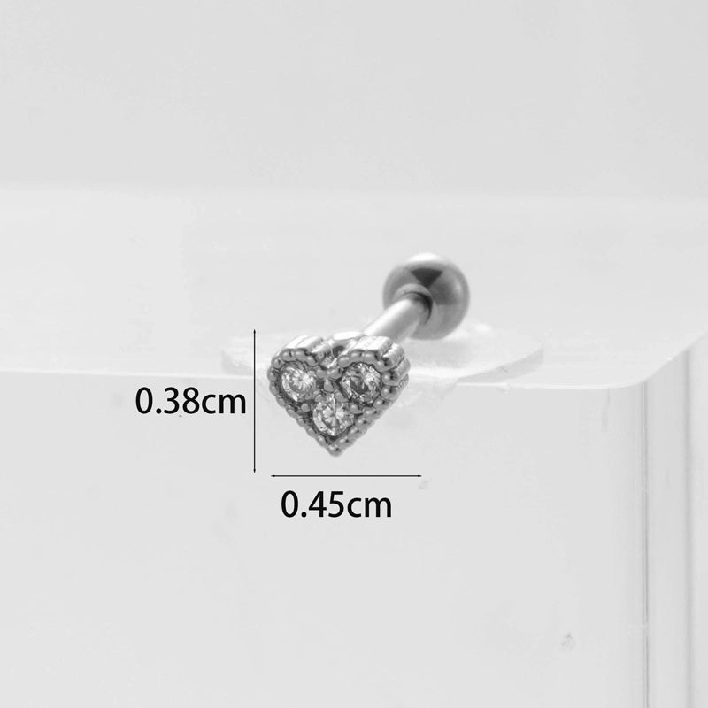 Ear Cartilage Rings & Studs Flower 316L Stainless Steel  Copper Inlaid Zircon