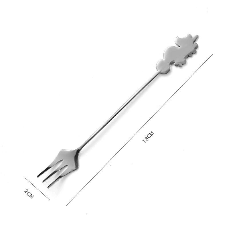Casual Cartoon Stainless Steel Spoon Fruit Fork