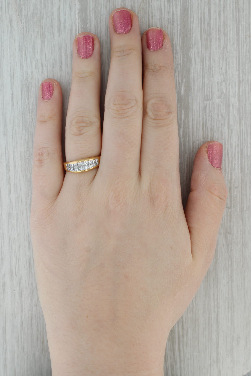0.59ctw Diamond Ring 18k Yellow Gold Size 8.5 Wedding Band