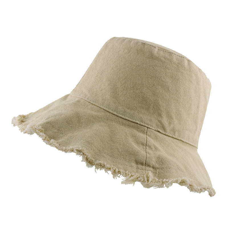 Women's Pastoral Minimalist Solid Color Wide Eaves Bucket Hat