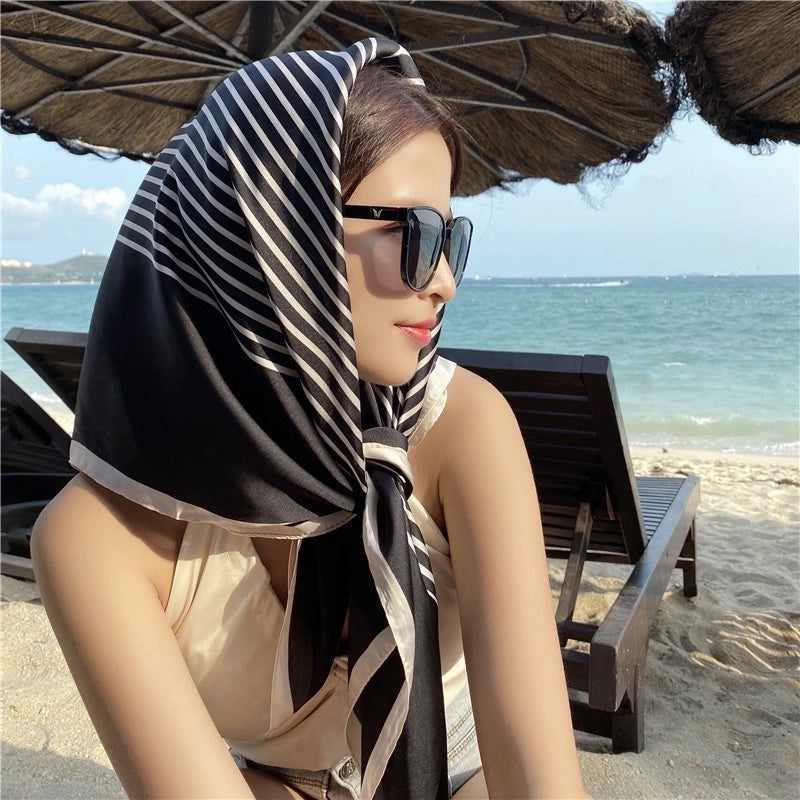 Spring Artificial Silk Women's Satin Scarf Printed All-matching Scarf 90 Large Kerchief Mother's Day Gift