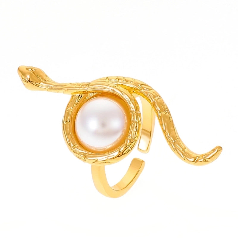 Lady Fashion Shiny Devil's Eye Heart Shape Flower Copper Plating Inlay Artificial Rhinestones Artificial Pearls Zircon Open Ring Rings