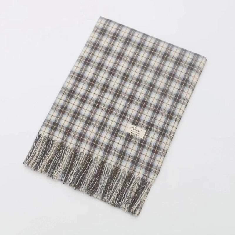 Fashion British Plaid Cashmere Scarf Autumn And Winter New Commuter Neck Scarf Warm Cold-proof Tassel Shawl