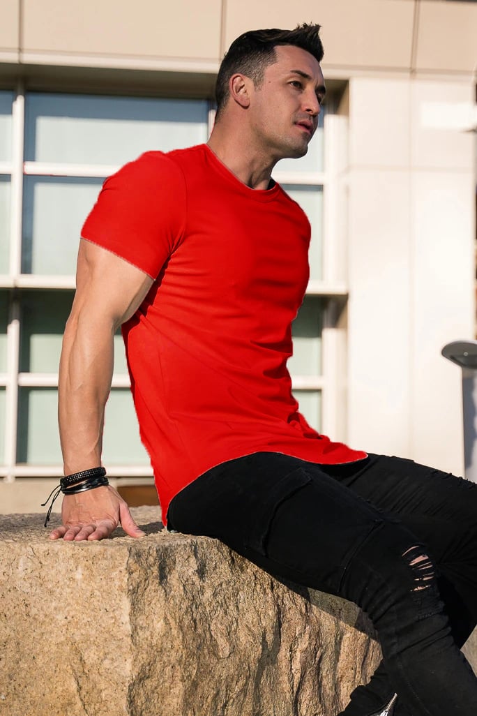 47% OFF ESSENTIAL DROP-CUT T-SHIRT