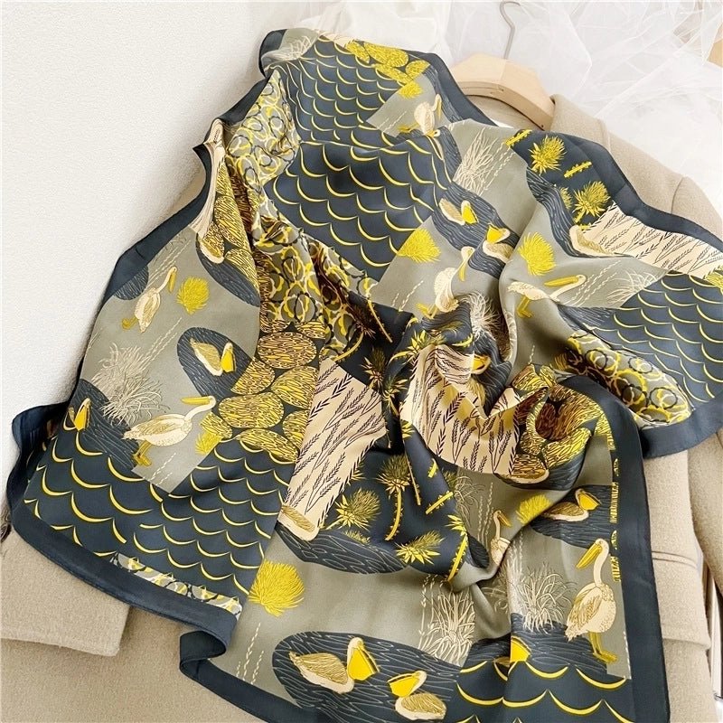 Women's Elegant Printing Polyester Printing Silk Scarf