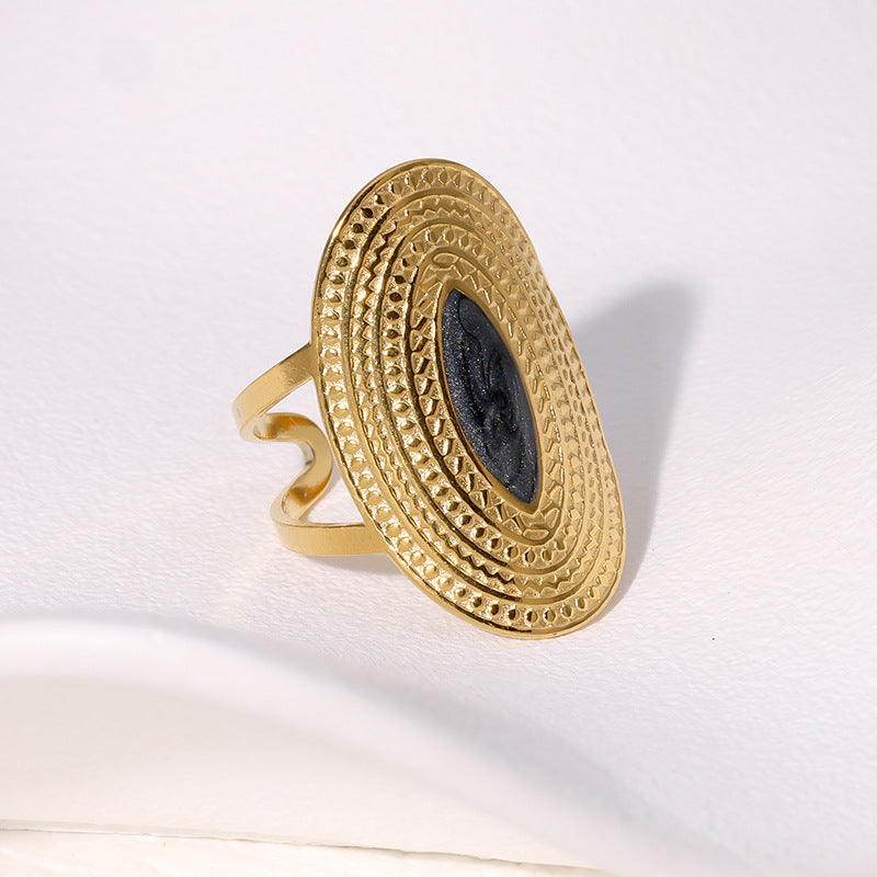 Minimalist Ellipse Geometric Stainless Steel Electroplating Rings