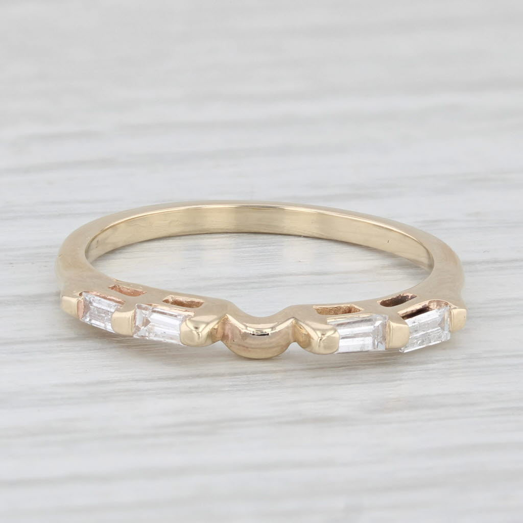 0.20ctw Diamond Ring Jacket Enhancer Stackable Wedding Band 14k Yellow Gold